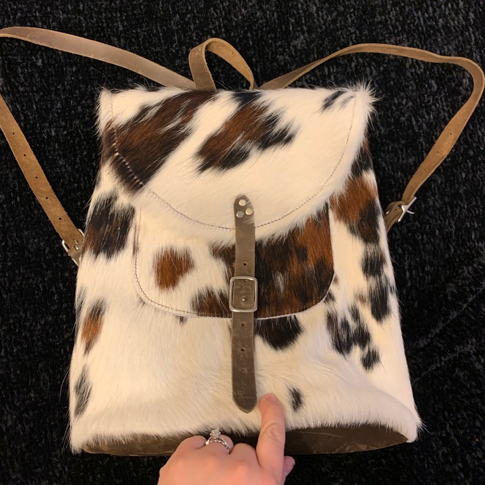 Cowhide backpack